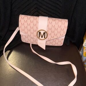 Pink M Logo Crossbody Bag
